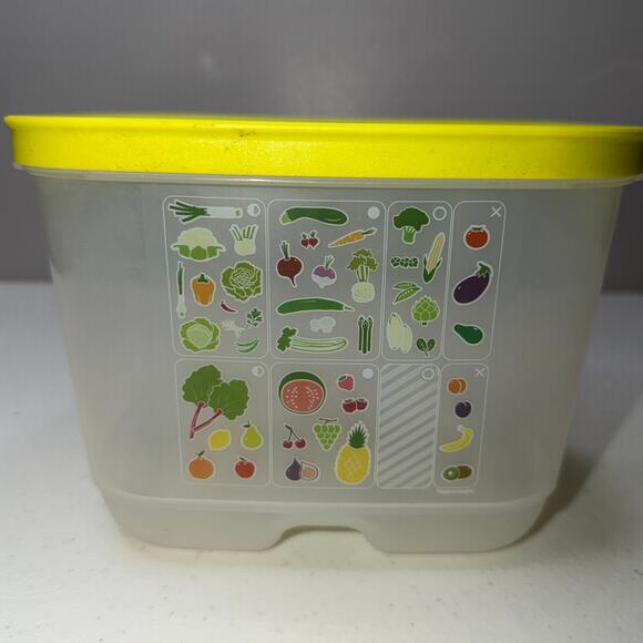 Tupperware 7286 Fridgesmart Storage Container Lime Yellow Vented Lid 1.8L - Picture 1 of 7